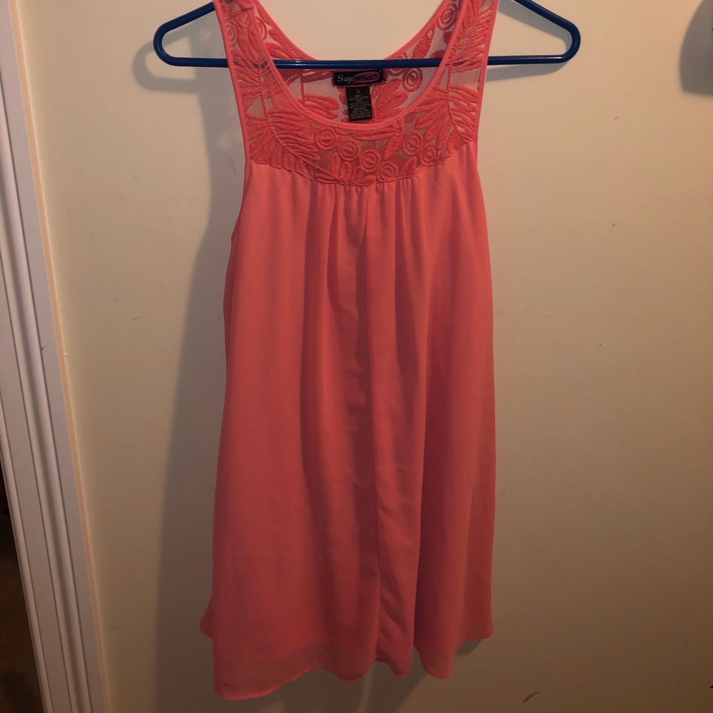 orange dress w/ lace